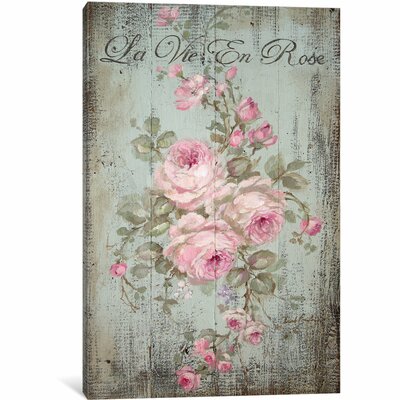 'La Vie En Rose' Painting Print on Wrapped Canvas East Urban Home Size: 18