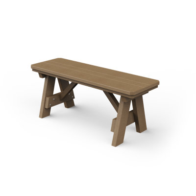 Plastic Garden Bench YardCraft Color: Weathered Wood
