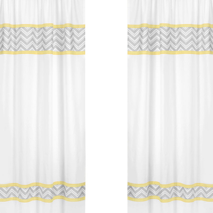 Sweet Jojo Designs Zig Zag Chevron Semi Sheer Rod Pocket Curtains