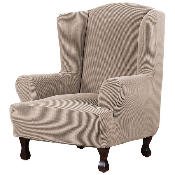 Review Super Stretch Stylish Box Cushion Wingback Slipcover