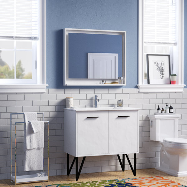 Almaraz 36 Single Bathroom Vanity Set with Mirror by Langley Street