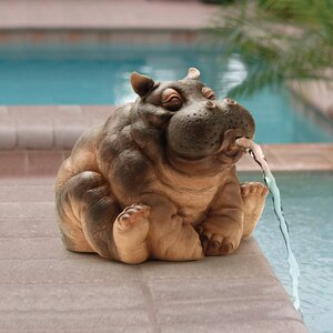 Resin Lynne the Hippo Spitter Fountain Statue