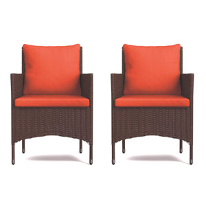 Lachesis Patio Dining Chair with Cushion (Set of 2)
