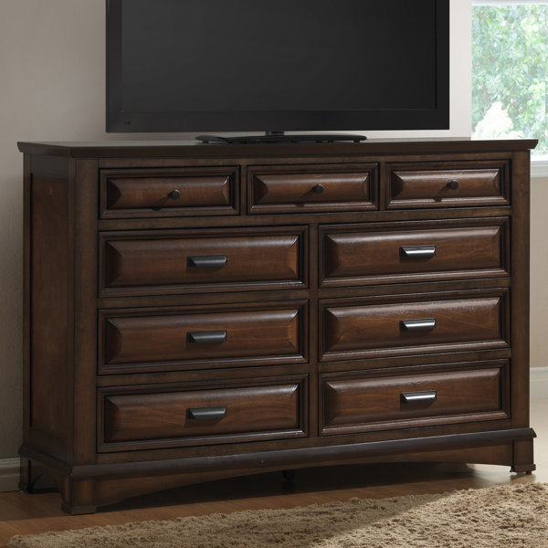 Reviews North Adams 9 Drawer Dresser With Mirror By Charlton Home Savings