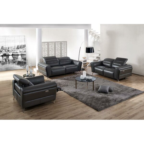 Paille 3 Piece Leather Reclining Living Room Set By Orren Ellis