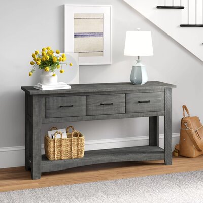 Three Posts Belen 55" Solid Wood Console Table  Color: Gray