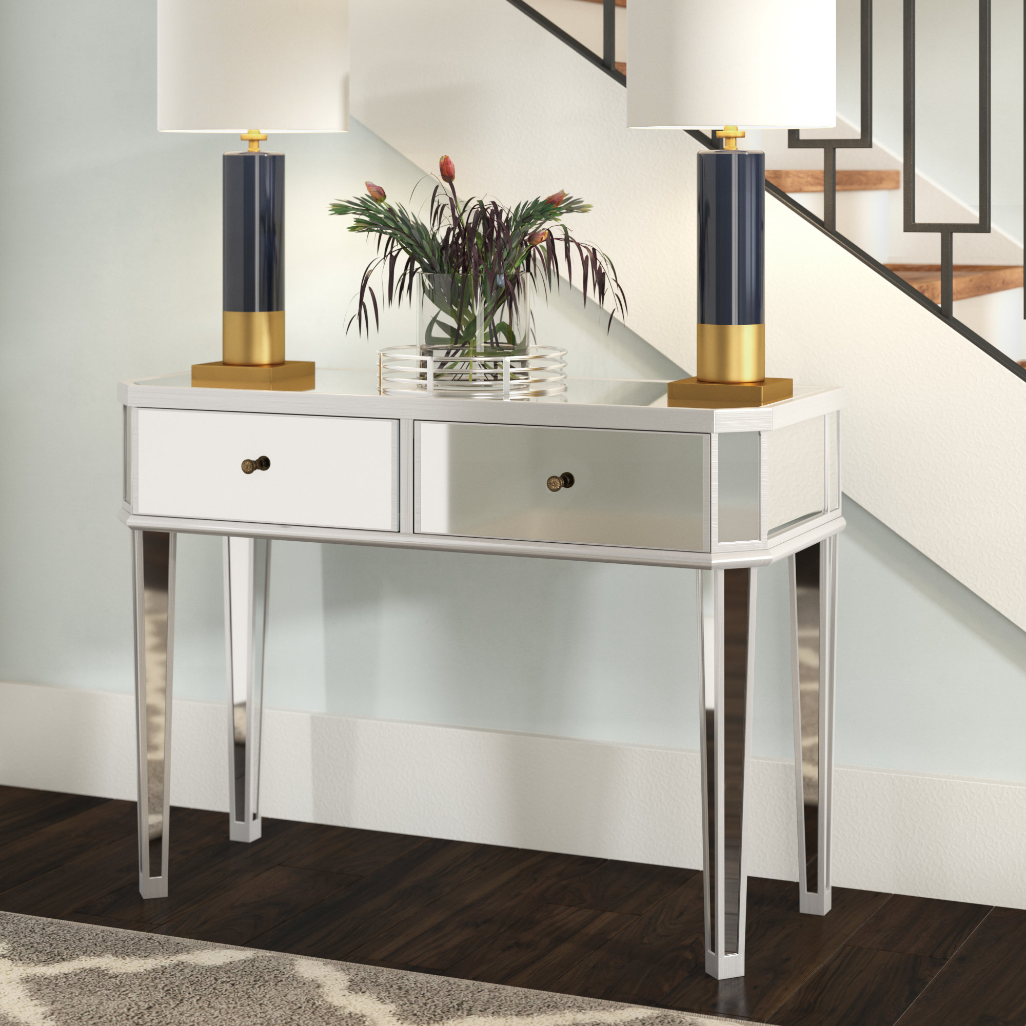 Willa Arlo Interiors Alrai Mirrored Console Table Reviews Wayfair Willa Arlo Interiors Alrai Mirrored