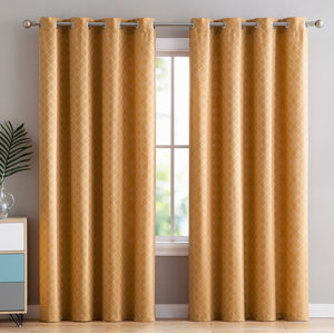Ruhland Geometric Room Darkening Grommet Single Curtain Panel