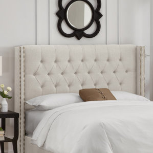 Socorro Upholstered Wingback Headboard by World Menagerie