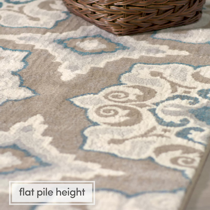 Andover Mills Natural Cerulean Blue/Taupe Area Rug & Reviews Wayfair