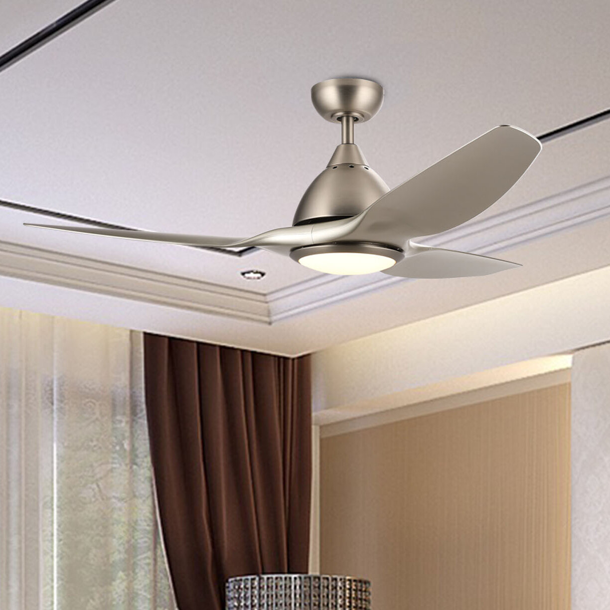 52 Mink 3 Blade Led Ceiling Fan With Remote Light Kit Included