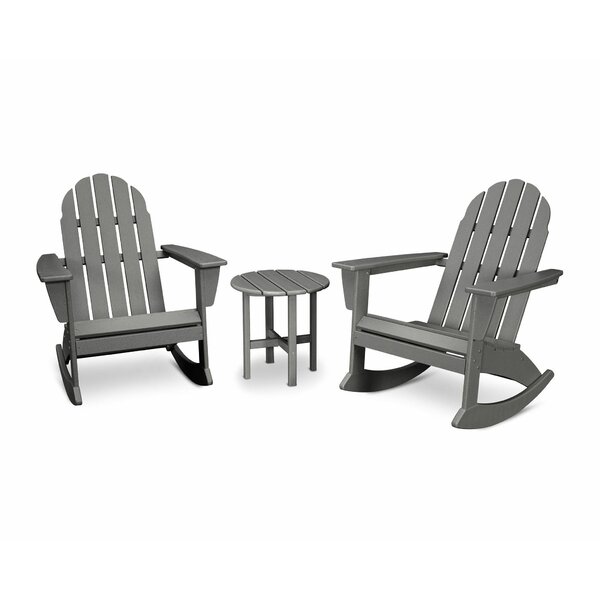 Vineyard 3 Piece Plastic Rocking Adirondack Chair Set by POLYWOOD®