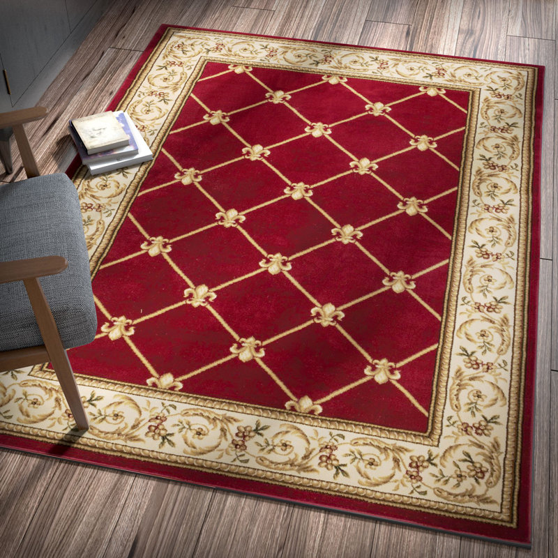 Colindale Fleur De Lis Red Area Rug Reviews Birch Lane Colindale Fleur De Lis Red Area Rug