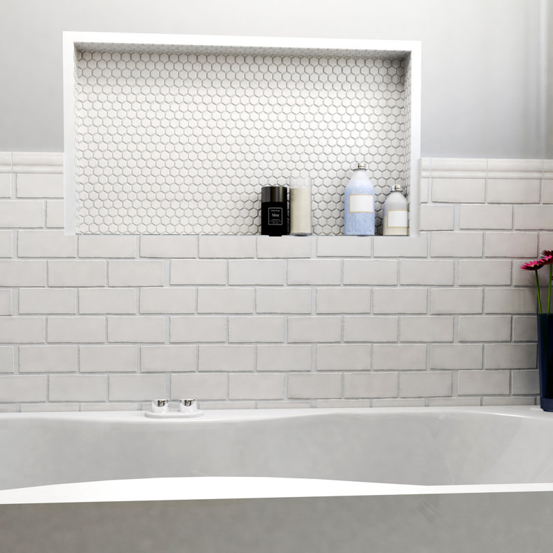 Elitetile Antiqua 3 X 6 Ceramic Subway Tile In Craquelle White Antiqua 3 X 6 Ceramic Subway Tile In Craquelle White