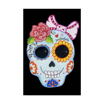 Trademark Art Sugar Skull Acrylic Painting Print On Wrapped