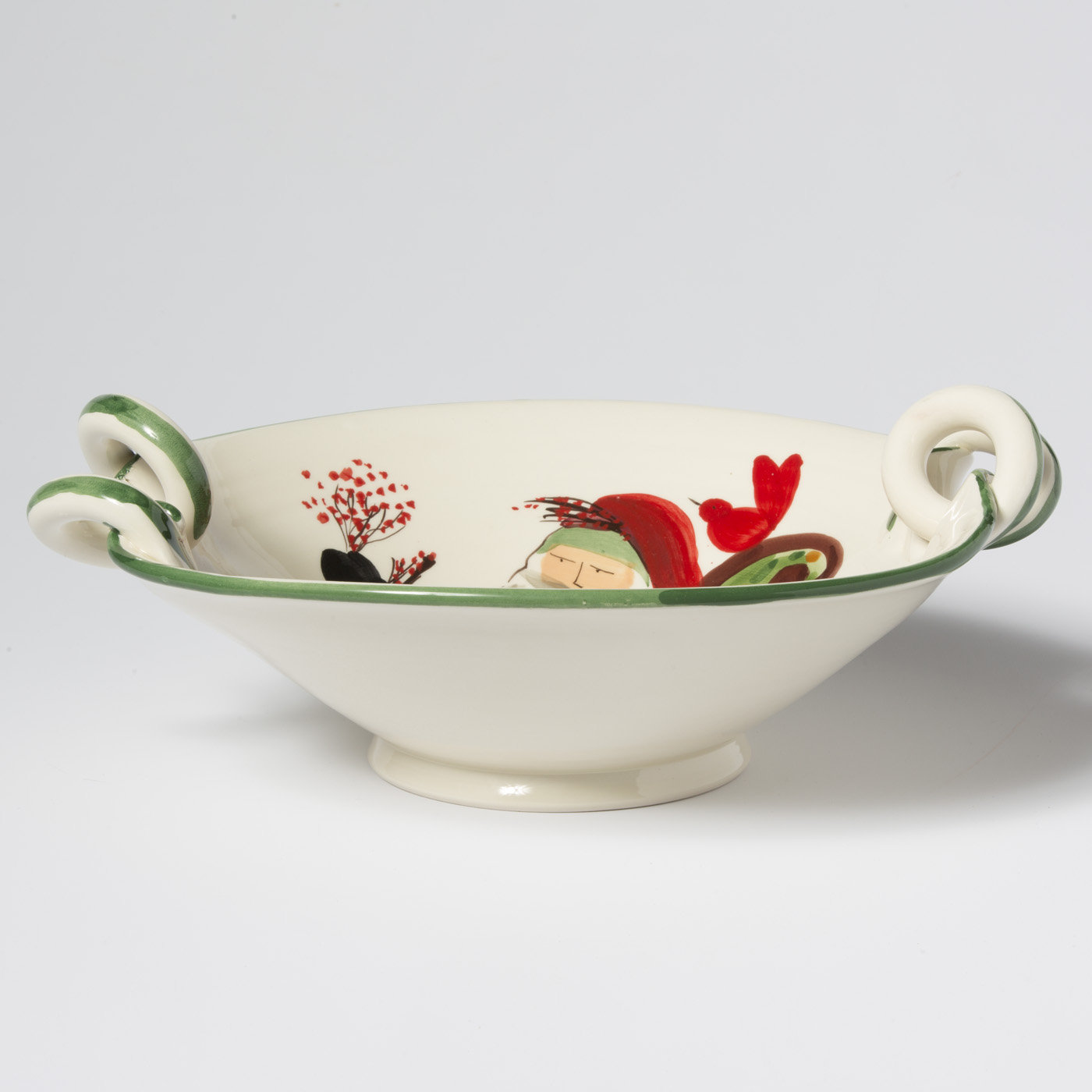 Nick Small Dog Bowl Vietri Old St Christmas Ceramic Feeding Bowl