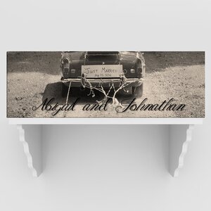 Personalized Just Married Photographic Print on Canvas