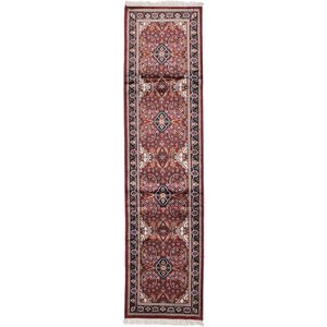 One-of-a-Kind Kashmir Kerman Hand-Knotted Dark Red Area Rug
