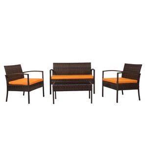 Fayette 4 Piece Sofa Set with Cushions