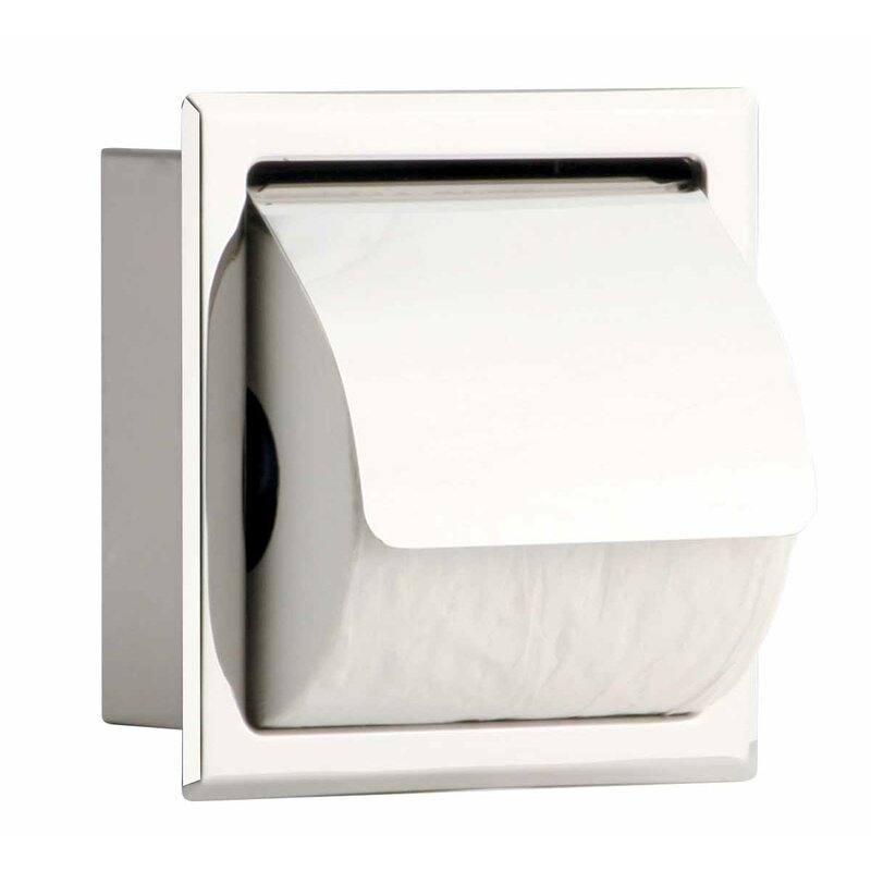 Chrome Paper Holder Toilet Bathroom Stainless Steel Tissue Roll Recessed Storage