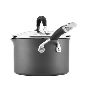 Momentum 3 Qt. Hard-Anodized Nonstick Stainless Steel Sauce Pan with Lid