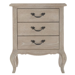 French Country Oak Bedside Tables Wayfair Co Uk Elena 3 Drawer Bedside Table