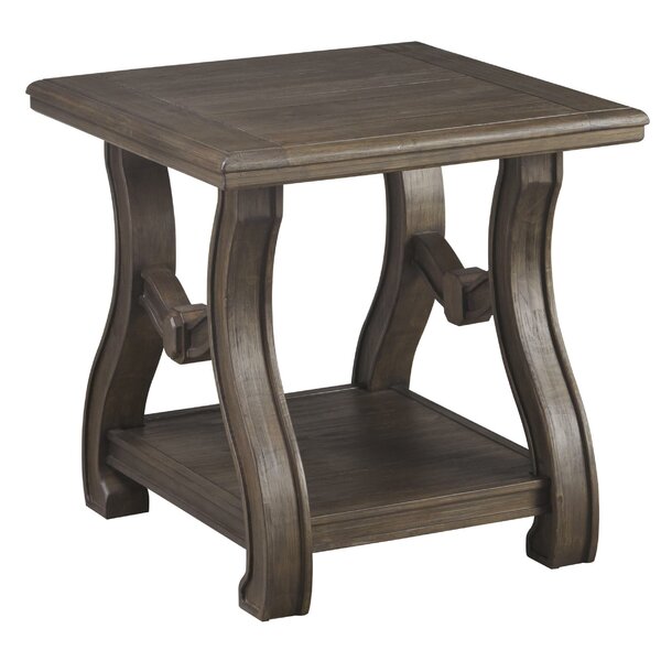 Haddad Trestle End Table With Storage By Alcott Hill