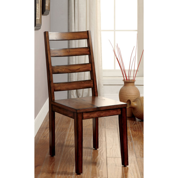 Loon Peak Timberlane Ladder Back Side Chair In Tobacco Oak Reviews Wayfair