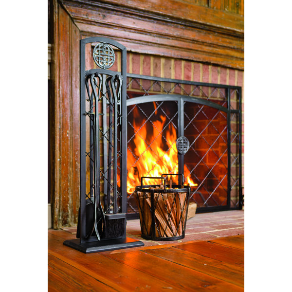 4 Piece Steel Fireplace Tools Set by Plow & Hearth