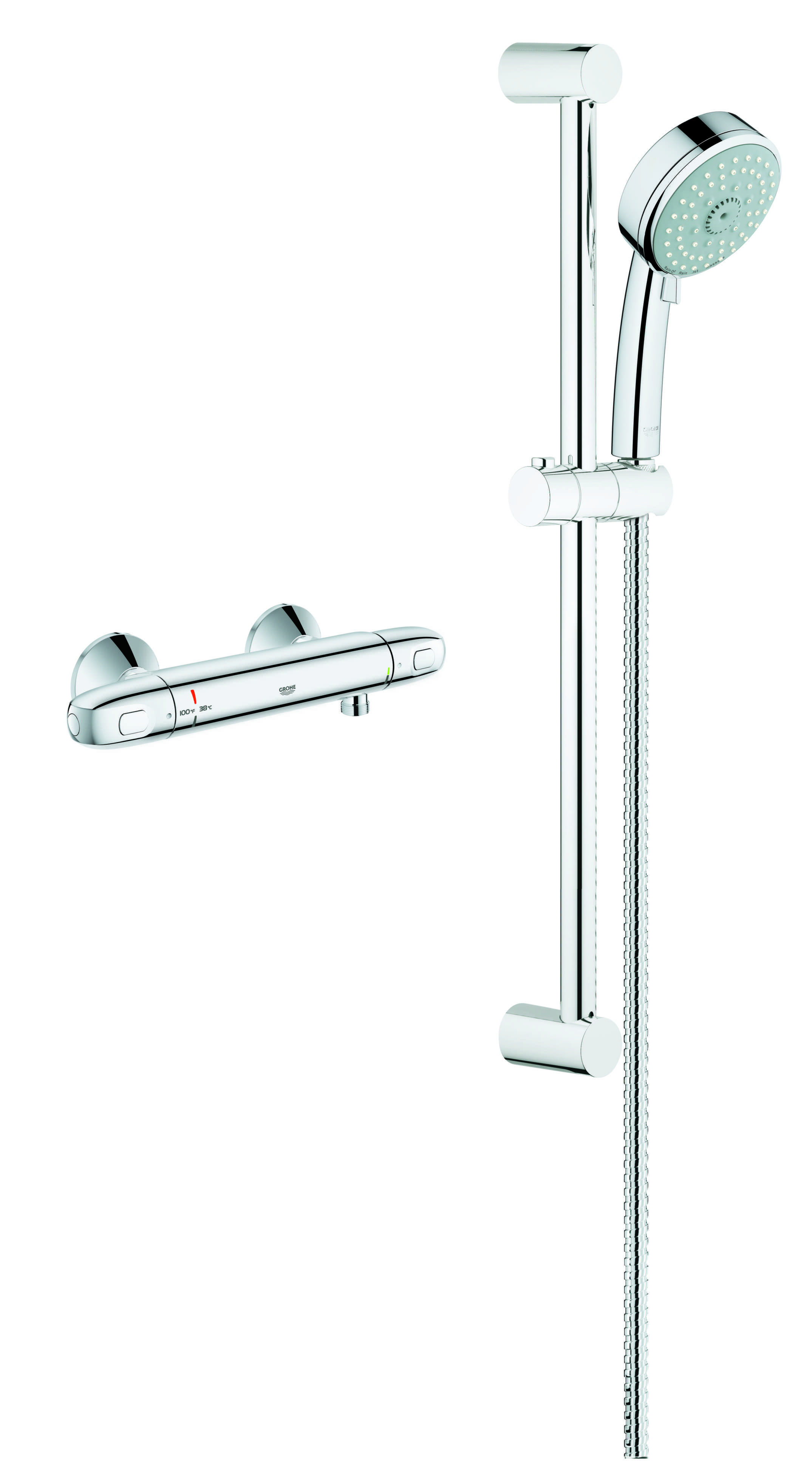 Grohe Exposed Pressure Balanced Handheld Complete Shower System Grohe Exposed Pressure Balanced Handheld Complete Shower System Wayfair