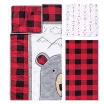 plaid crib set