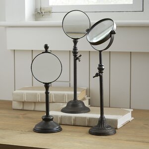 Turn of the Century 3 Piece Metal Magnifying Glasses on Stand Set (Set of 3)