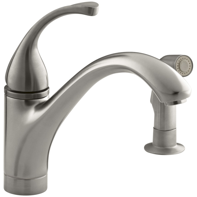K 10416 G Cp Bn Kohler Forte 2 Hole Kitchen Sink Faucet With 9 1 16 Spout Matching Finish Sidespray Reviews Wayfair