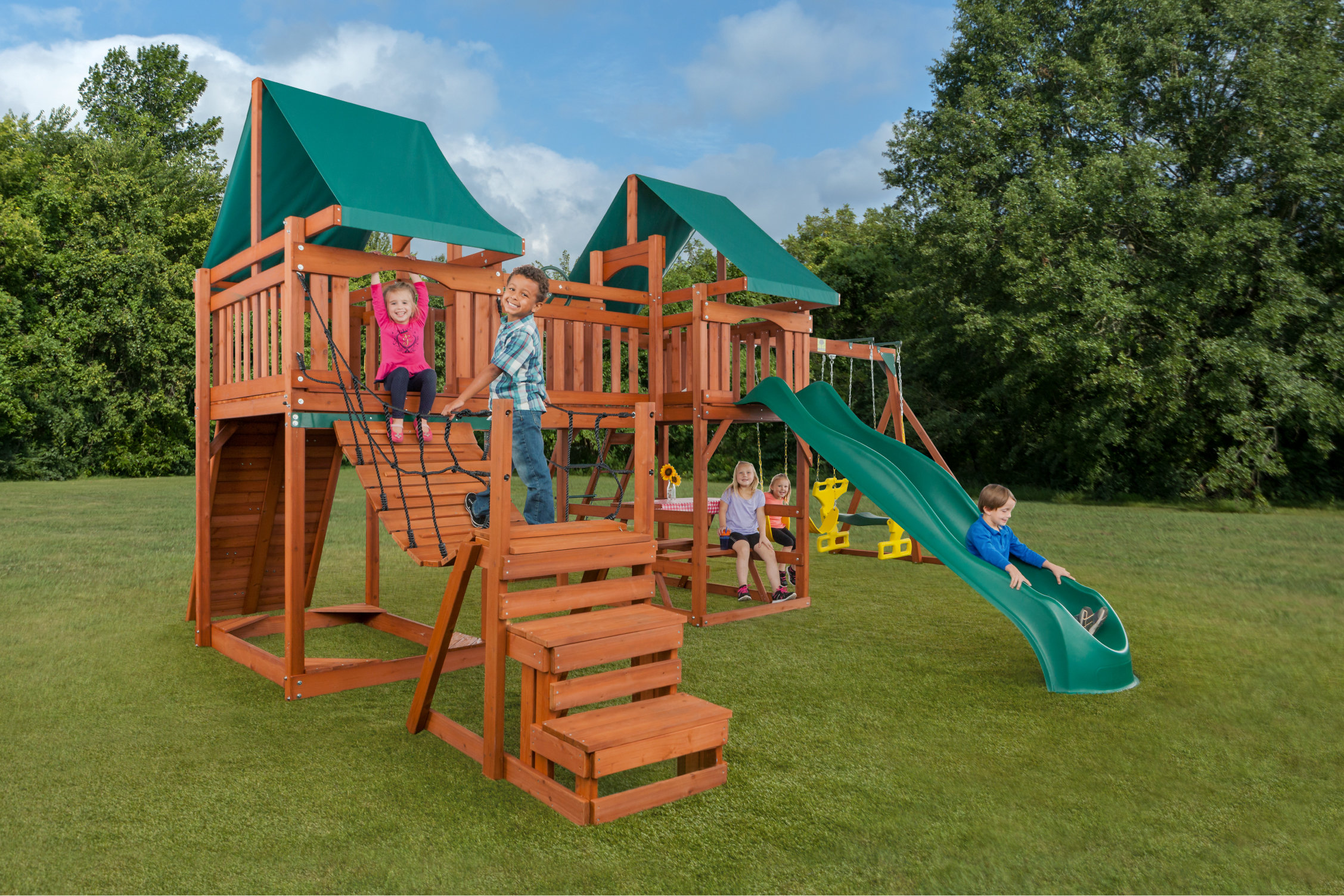 outdoor playset with stairs
