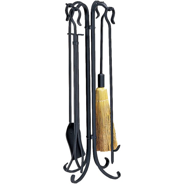 4 Piece Wrought Iron Fireplace Tool Set By Uniflame