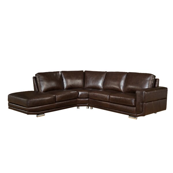 Haverville Right Hand Facing Leather Sectional By Orren Ellis
