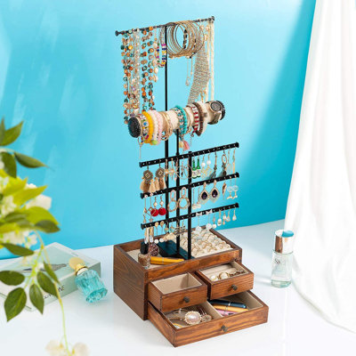 Jewelry Stand Jewelry Holder 5 Tier Jewelry Organizer QILICHZ Jewelry Tree Jewelry Tower Adjustable Height Jewelry Rack With Wooden Drawers For Neckla Jewelry Stand Jewelry Holder 5 Tier Jewelry Organizer QILICHZ Jewelry Tree Jewelry Tower Adjustable Height Jewelry Rack With Wooden Drawers For Neckla