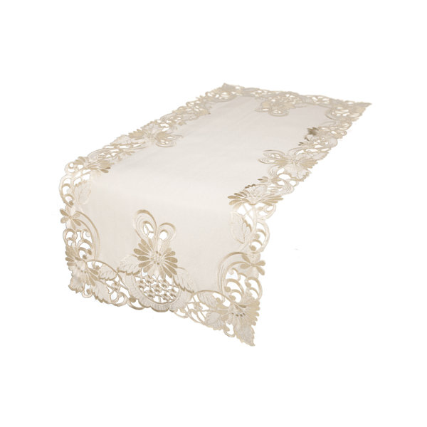 Tyris Embroidered Cutwork Table Runner by August Grove