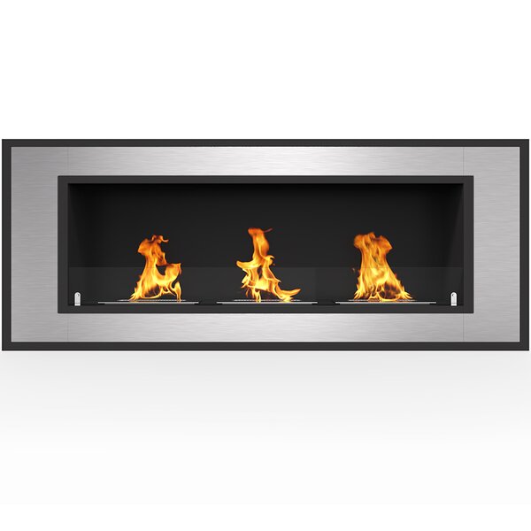 Maybelle Recessed  Wall Mounted Bio-Ethanol Fireplace By Orren Ellis