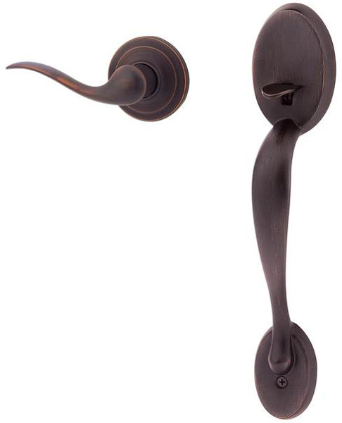 Chelsea Bottom Half Entry Set with Tustin Interior Lever for use with Kwikset Electronic Deadbolts by Kwikset