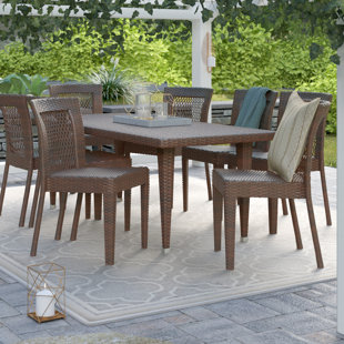 White Wicker Patio Dining Sets You Ll Love Wayfair Diaz 9 Piece Dining Set