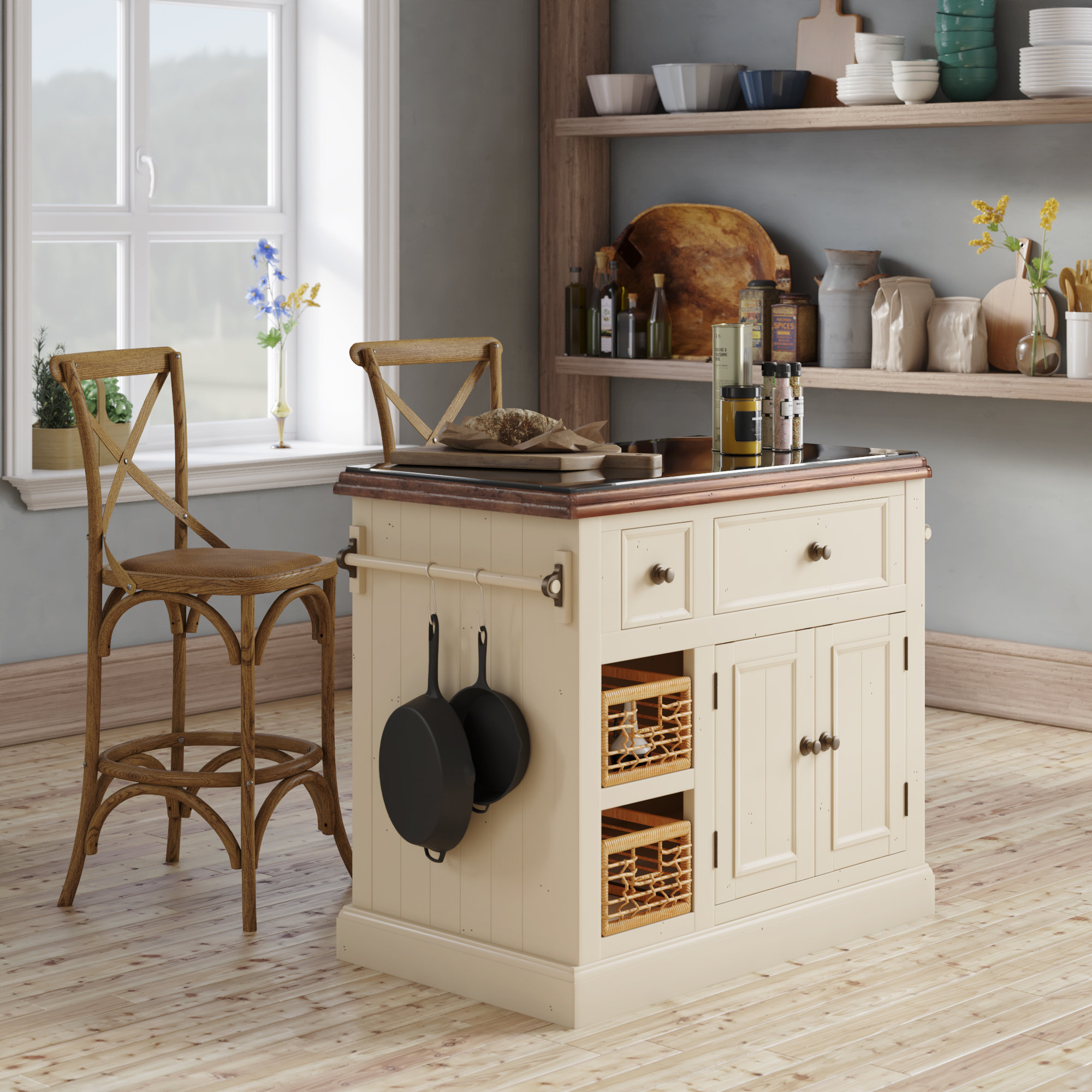 Laurel Foundry Modern Farmhouse Zula Kitchen Island With Granite