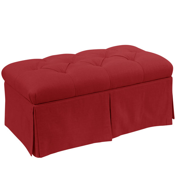 Craven Tufted Linen Skirted Storage Bench By Alcott Hill Today Only Sale