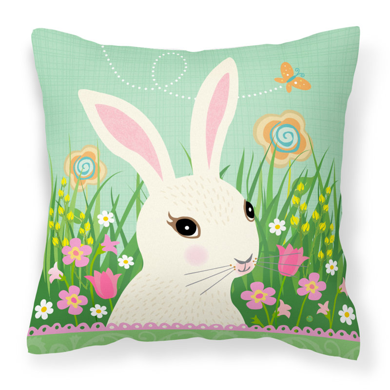 East Urban Home Easter Bunny Rabbit Indoor/Outdoor Throw Pillow | Wayfair