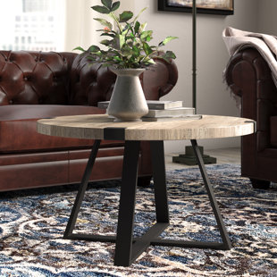Home S Shaped Transitional Side Table Sleek Clean Cut Desgin Finished In Warm Toned Acacia Effect Foil