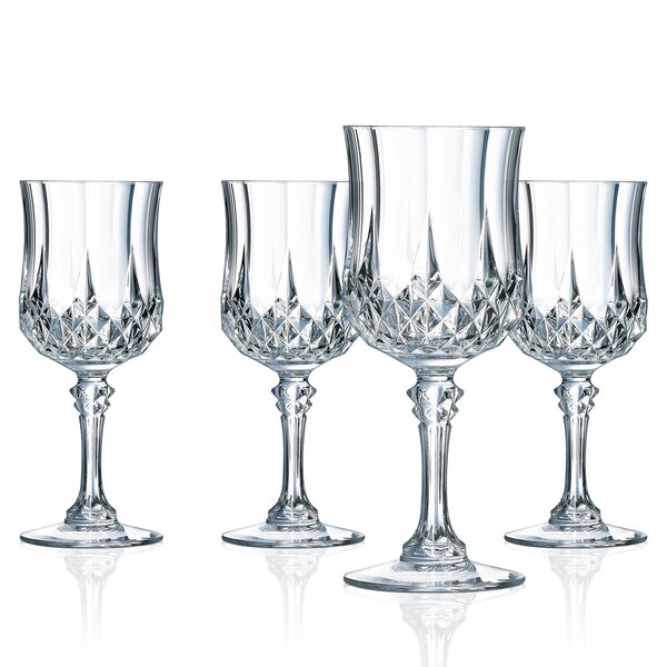 Clear Glass Wine Glasses 6 11 ounce plain bowl stem wine water goblets