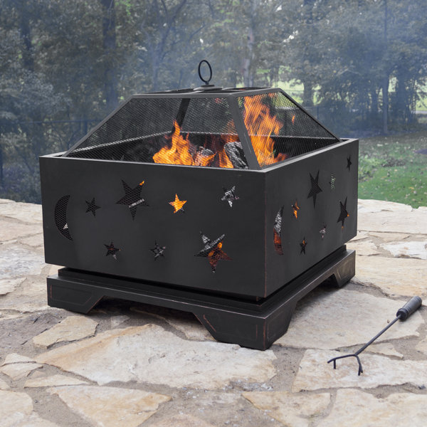 Stargazer Steel Wood Burning Fire Pit by Pleasant Hearth