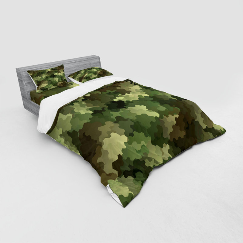 East Urban Home Camo Frosted Glass Effect Hexagonal Being
