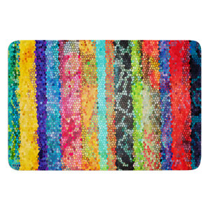 Stained Glass Batik Mosaic Stripe by Catherine Holcombe Bath Mat