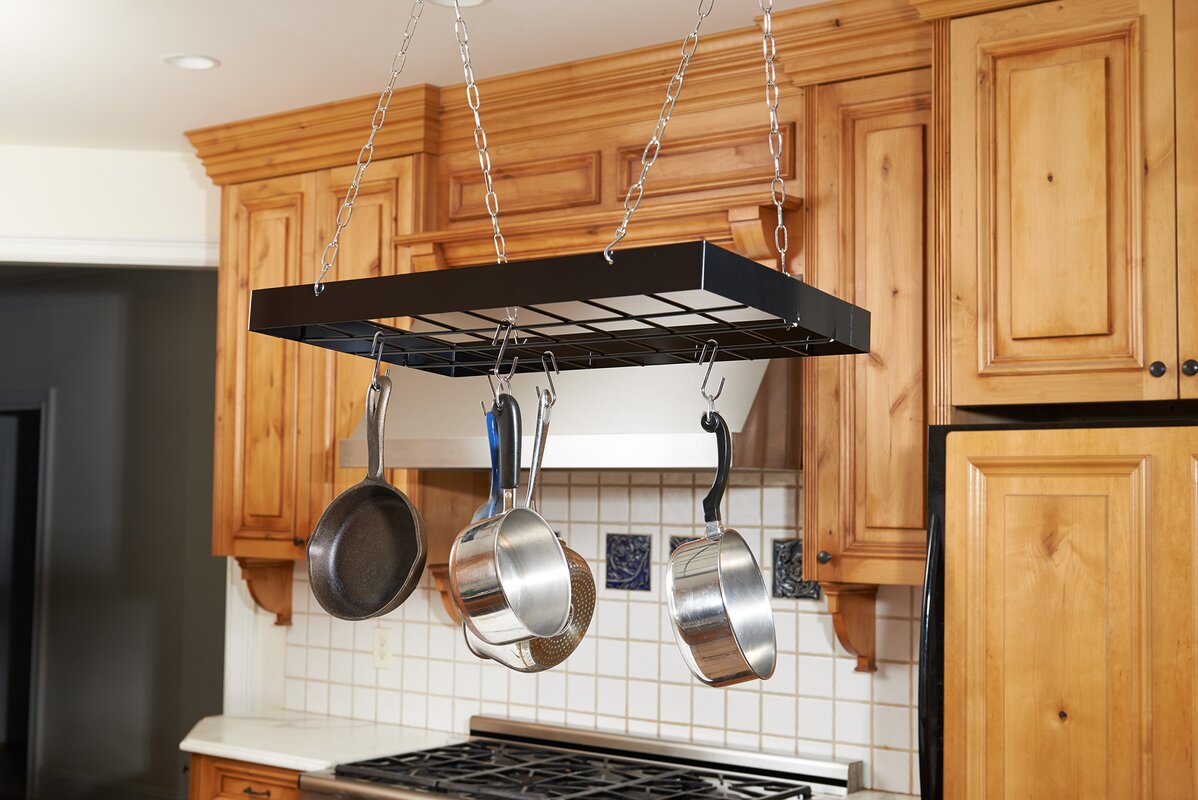 Rebrilliant Rectangular Hanging Pot Rack & Reviews ...